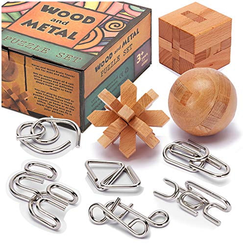 Classic Metal Puzzle IQ Mind Brain Teaser Adults Kids Educational Toy Xmas Gift